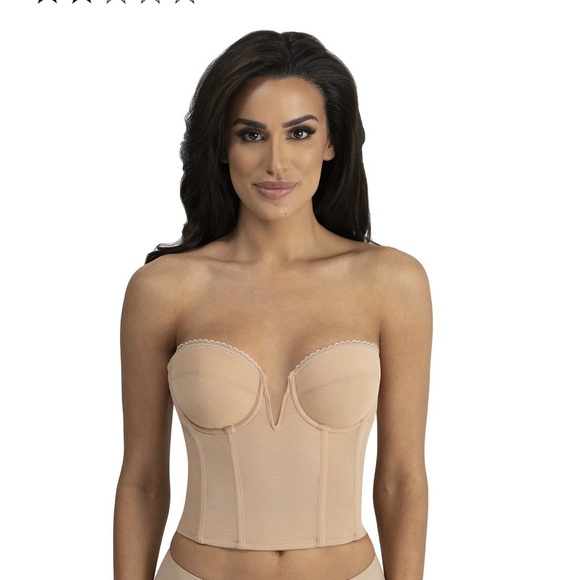 NWT Dominique low back strapless bustier 40C Mocha - Picture 1 of 7